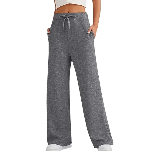 Women's Autumn Leisure Loose Wide leg Pants Dark Gray - Shop at LoveMi