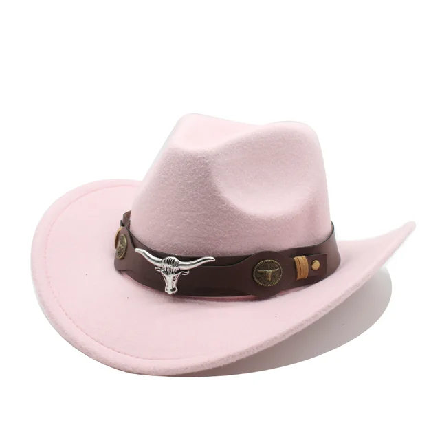 Ethnic Style Cow Standard Western Denim Top Hat Pink - Shop at LoveMi