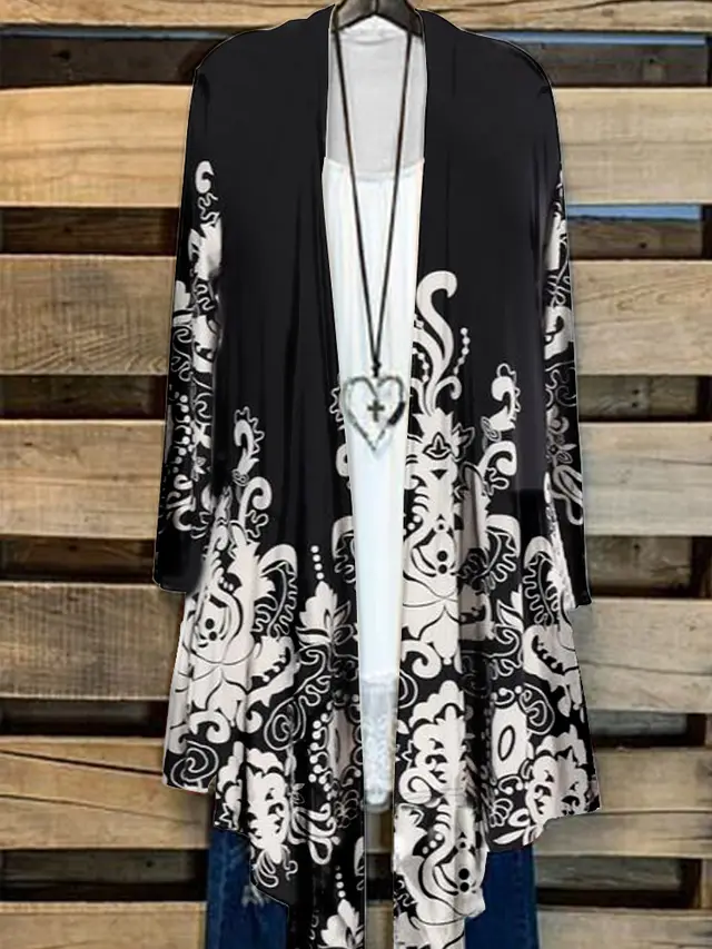 Simple Cardigan Plus Size Women's Printed Coat Top 15 Style - Shop at LoveMi