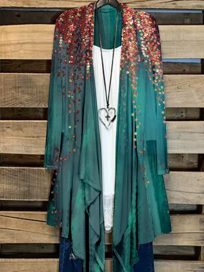 Simple Cardigan Plus Size Women's Printed Coat Top 16 Style - Shop at LoveMi