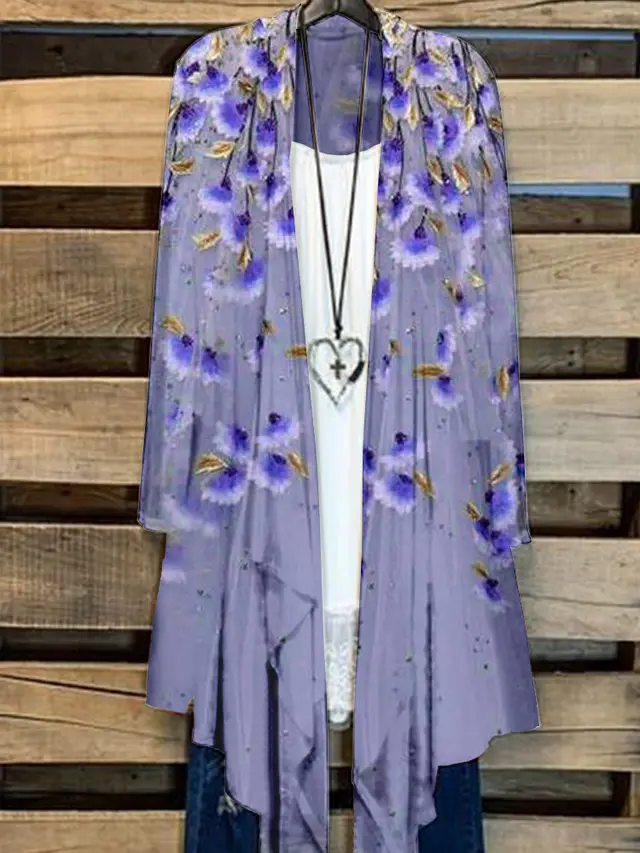 Simple Cardigan Plus Size Women's Printed Coat Top 17 Style - Shop at LoveMi