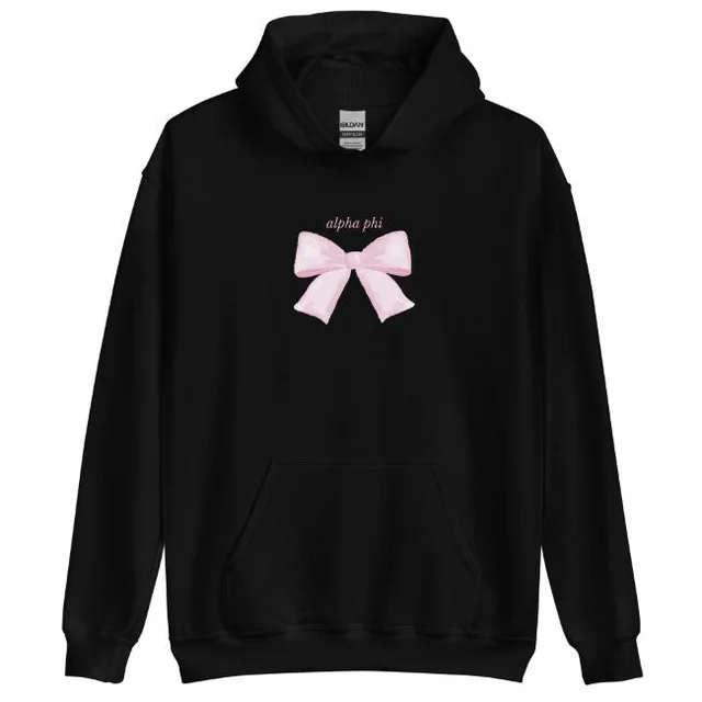 Alpha Phi Bowknot So Cute Hoodie Black - Shop at LoveMi