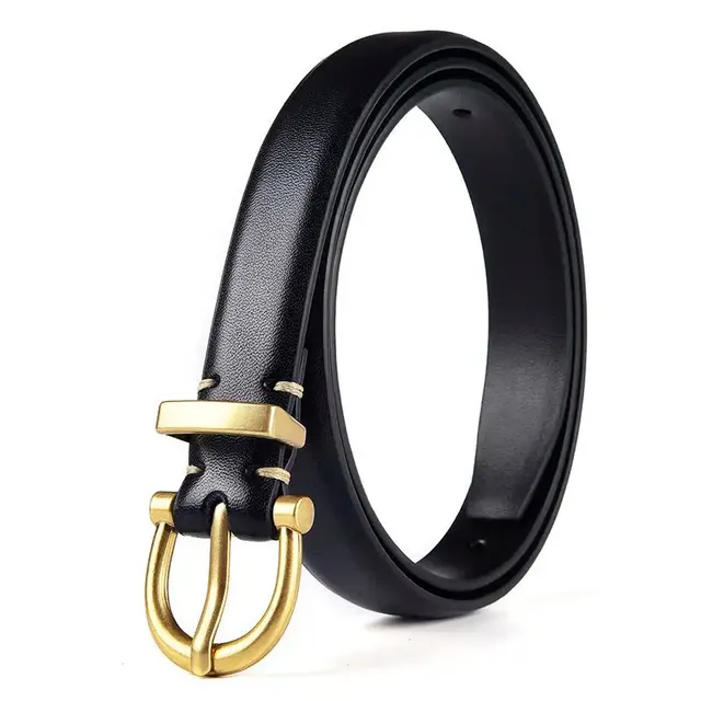 Female Casual Retro Pin Buckle Belt Black - Shop at LoveMi