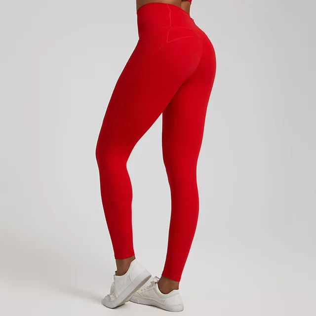 High Waist Hip Lift Quick drying Fitness Pants For Women 4062 Christmas Red - Shop at LoveMi