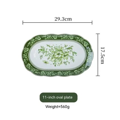 French Court Classical Retro Garden European Ceramic Dinner Plate 11Inch Shallow Plate - Shop at LoveMi