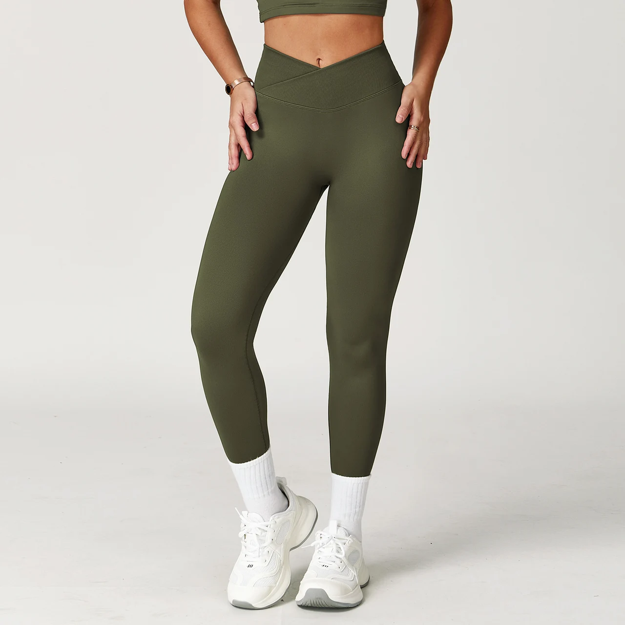 Women's Running Exercise Workout Pants - Army Green