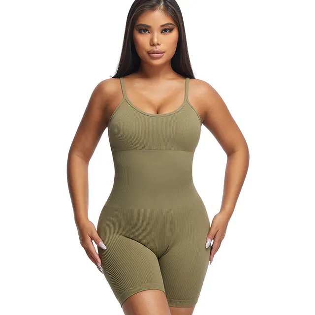 One piece Corset Women's Hip Lifting Beauty Back Fitness Olive Green - Shop at LoveMi