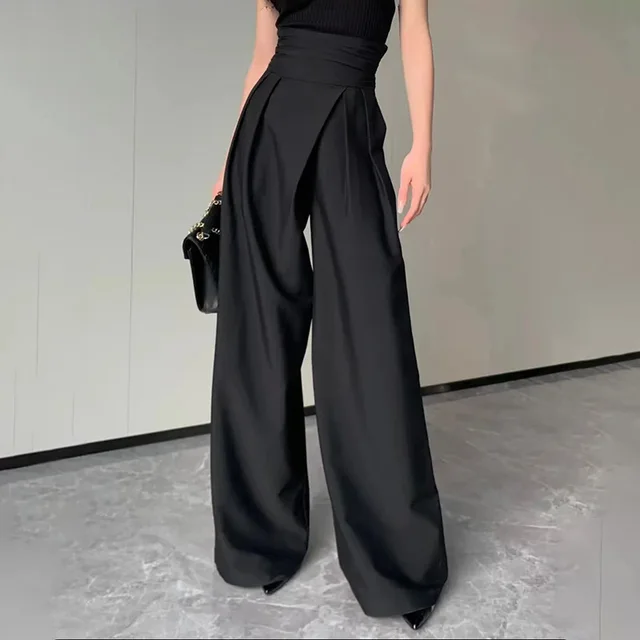 Fashion Drooping Wide leg Pants Women Black - Shop at LoveMi