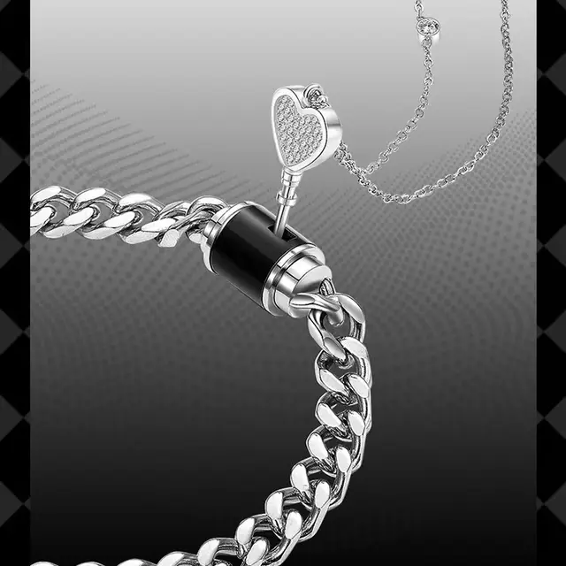 One Lock Love Little Lock Bracelet For Couple Necklace Titanium Steel Set - Shop at LoveMi