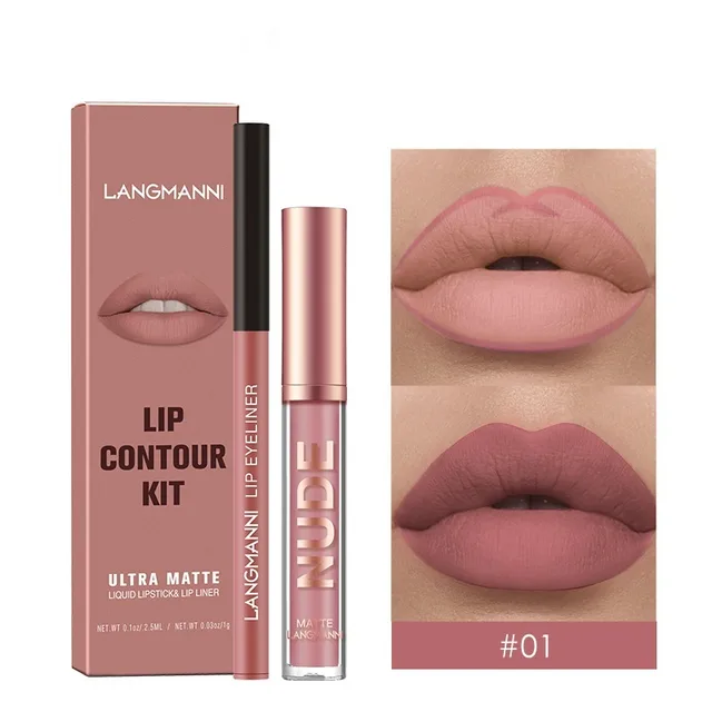 Lip Liner Combination Suit No Stain On Cup Matte Lip Gloss Suit 01 Color - Shop at LoveMi