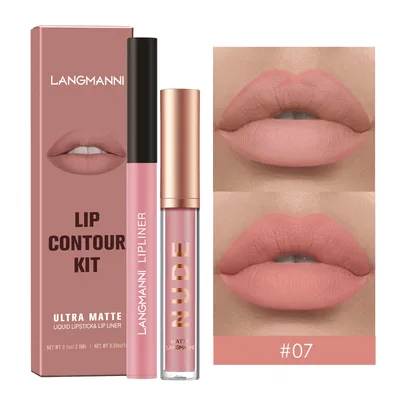 Lip Liner Combination Suit No Stain On Cup Matte Lip Gloss Suit 07 Colors - Shop at LoveMi
