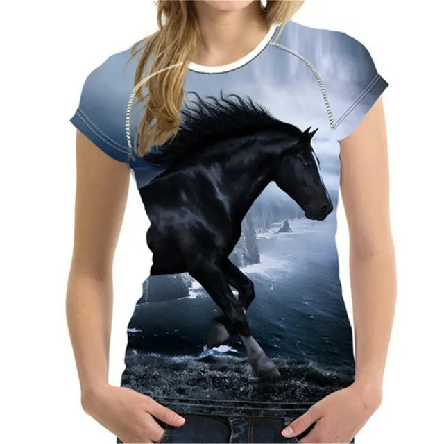Urban Leisure Pullover Round Neck Digital Printing Short sleeved Casual T shirt W7 - Shop at LoveMi