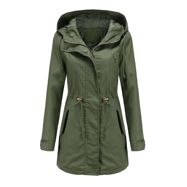 New Cotton Anorak Women's Spring And Autumn Coat Army Green - Shop at LoveMi