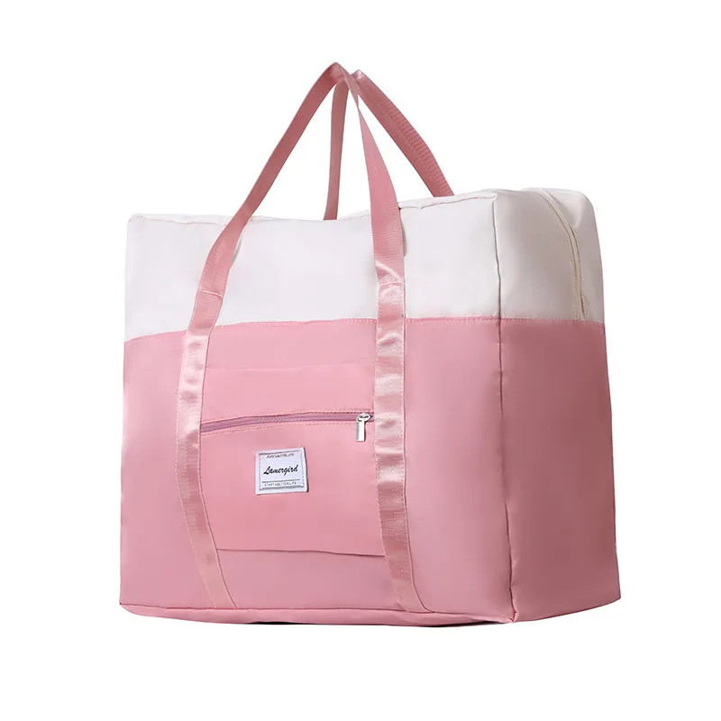 Women's Large capacity Portable Canvas Bag Waterproof Pink - Shop at LoveMi