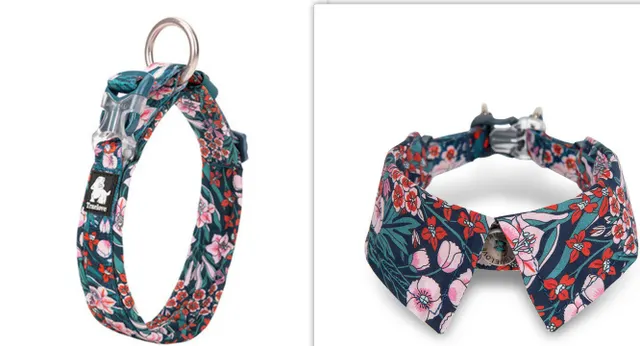 Fashion Personality Dog Collar Bow Tie - Floral Greenset - View 1