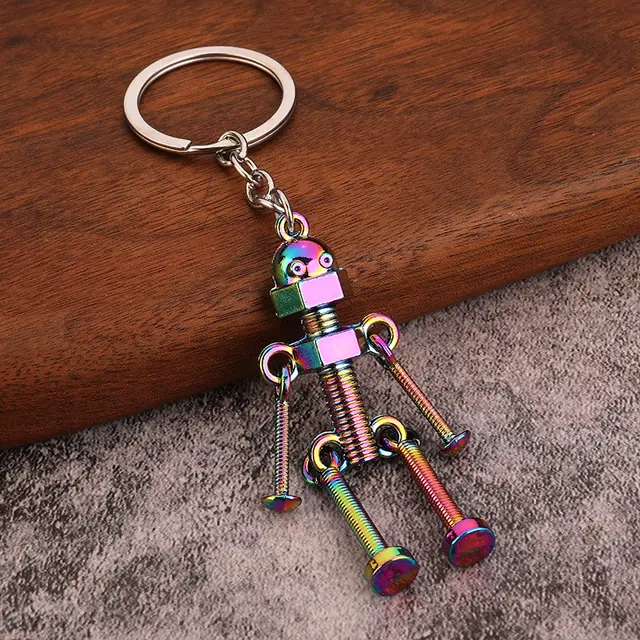 Robot Retro Handmade Diy Key Ring Pendant Colorful - Shop at LoveMi