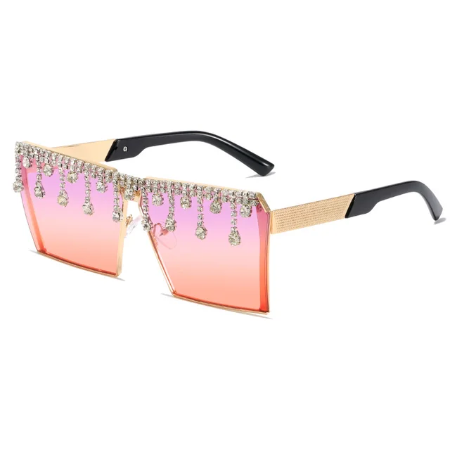 European And American Popular Diamond Sunglasses Box All matching Pink - Shop at LoveMi