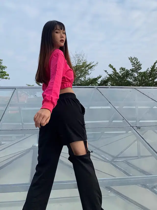 Loose Long Sleeve Crew Neck Sweater Top For Women Black Trousers - Shop at LoveMi