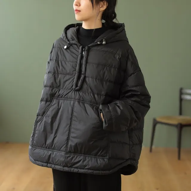 New Winter Clothes Lightweight Down Cotton Cotton Coat Slimming Sweatshirt Black - Shop at LoveMi