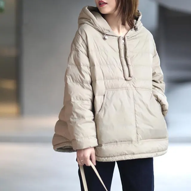 New Winter Clothes Lightweight Down Cotton Cotton Coat Slimming Sweatshirt Milk Tea Apricot Color - Shop at LoveMi