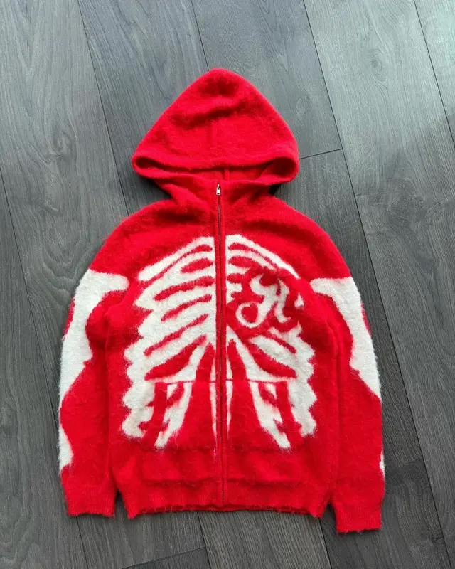 Dark High Street Skull Brocade Sweater Coat Red - Shop at LoveMi