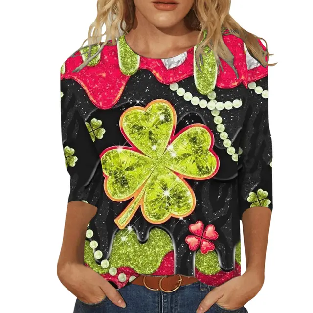 Digital Printing Green Round neck T shirt Fm7 11 - Shop at LoveMi