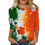 Digital Printing Green Round-neck T-shirt - Fm7 15