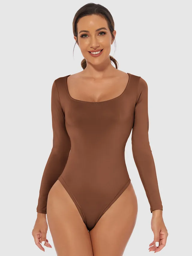 Women's Slim Bottoming Polyester Shirt Brown - Shop at LoveMi