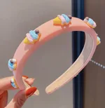 Small Flower Face Wash Makeup Hair Band - Orange
