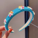Small Flower Face Wash Makeup Hair Band - Sky Blue