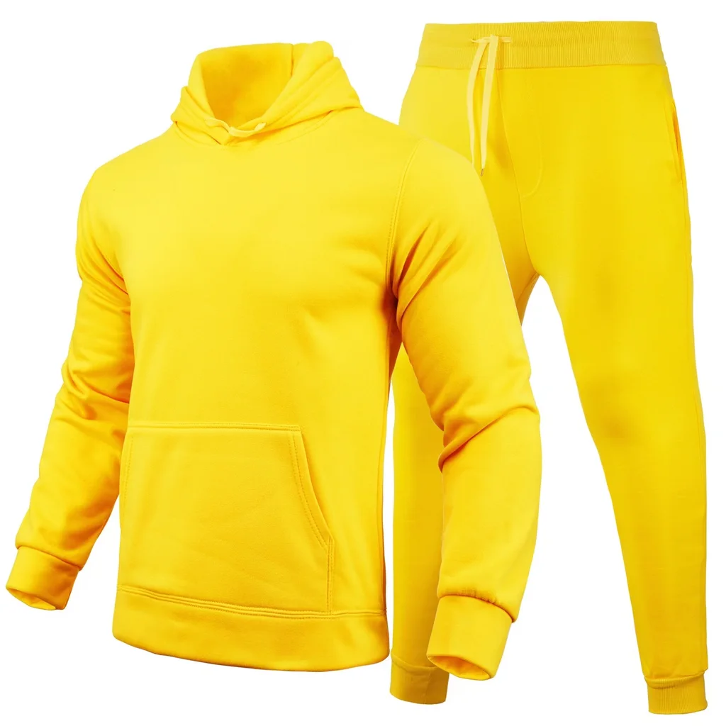 Women's Casual European Size Blank Solid Color Set - Yellow