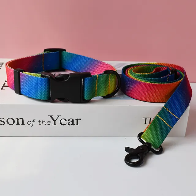 Ethnic Style Webbing Printed Pet Collar Outdoor Dog Walking Dog Leash Colorful - Shop at LoveMi