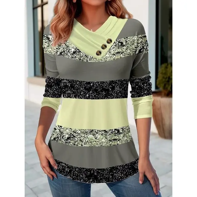 Autumn And Winter New Fashion Printed Casual Long Sleeve Yellow - Shop at LoveMi