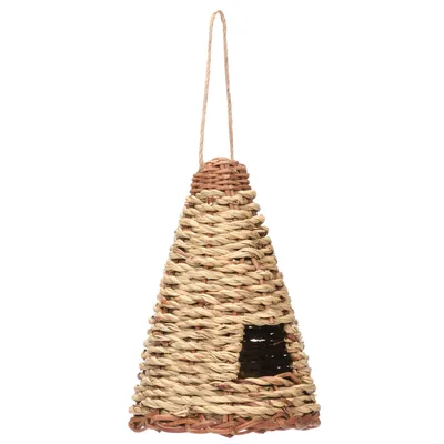 Creative Flat Bottomed Grass Woven Bird's Nest Horticultural Decoration 12Cmx19Cm - Shop at LoveMi