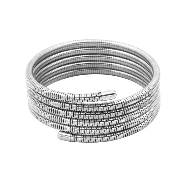 Ring Stainless Steel 18K Gold Plated Multi layer Spring Bracelet Steel Color 5 Lines - Shop at LoveMi