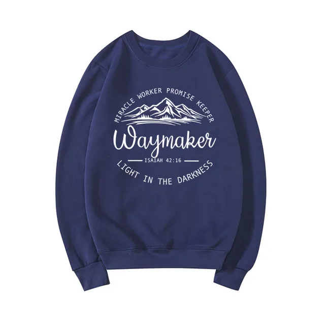 Sweatshirt Christian Crewneck Sweatshirts Bible Ver Navyblue - Shop at LoveMi