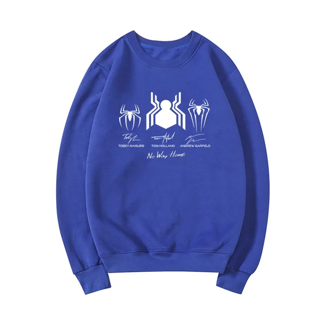 No Way Home Sweatshirt Peter Parker Hoodies Tom Holland Swea Blue - Shop at LoveMi