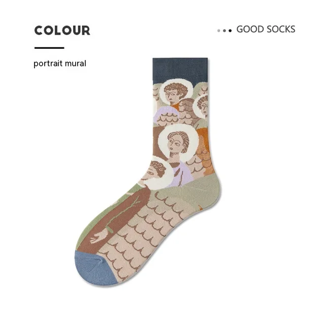 European And American Autumn And Winter Cotton Ins Tube Socks Portrait Mural - Shop at LoveMi
