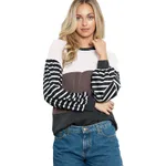 Striped Splicing Knitwear Women's Long Sleeve - Lc25123051 Color-Xl - View 1