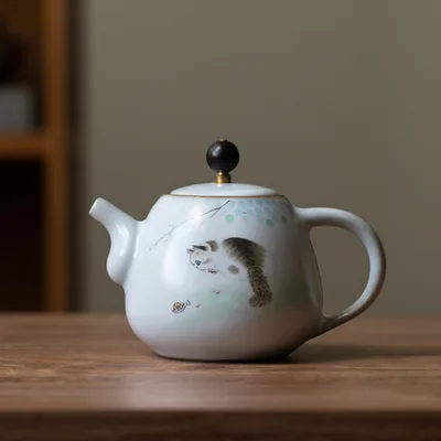 Cute Cat Ceramic Kung Fu Tea Maker Xiaocai Cat - Shop at LoveMi