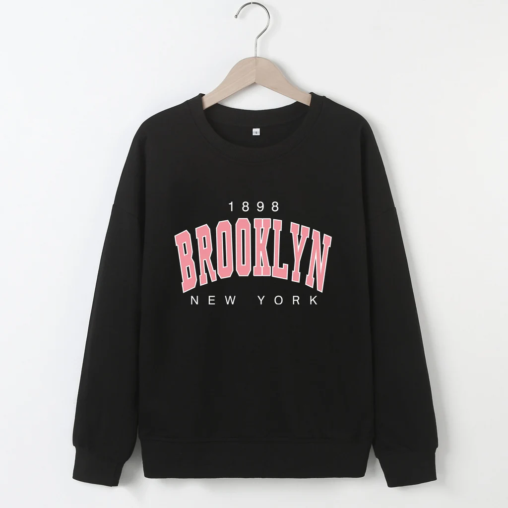 Loose Shoulder Long Sleeve Sweaters Women's Clothing - Black