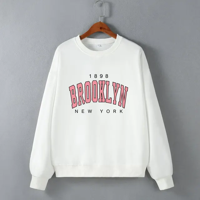 Loose Shoulder Long Sleeve Sweaters Women's Clothing White - Shop at LoveMi