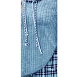 Knitted Stitching Contrast Colour Jacquard Hooded Long Sleeve Sweater - Light Blue