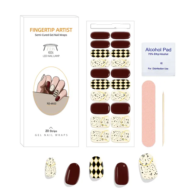 UV Semi curing Gel Nail Stickers Nj19 - Shop at LoveMi