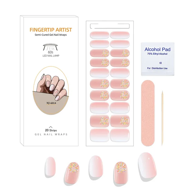 UV Semi curing Gel Nail Stickers Nj8 - Shop at LoveMi