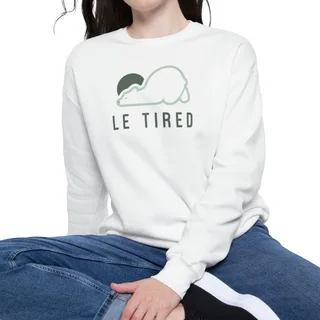 European And American Cartoon Printed Overtired Crew Sweatshirt - White