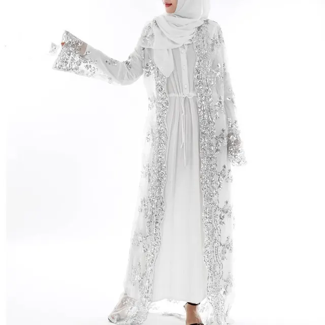 Sequin Embroidery Dubai Travel Middle East Clothing White - Shop at LoveMi