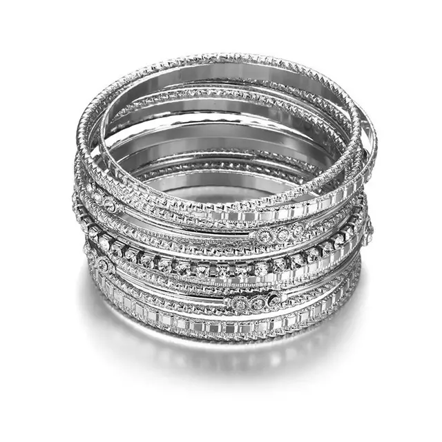 Bracelet Ornament Multilayer Diamond Alloy Bracelet For Women Silver - Shop at LoveMi
