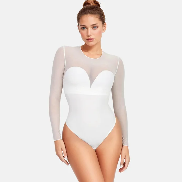 Ladies' Mesh See through Corset Body shaping Corsets White - Shop at LoveMi