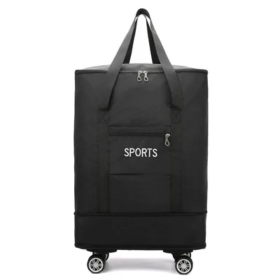 Removable Universal Wheel Large Capacity Expansion Storage Bag Black - Shop at LoveMi